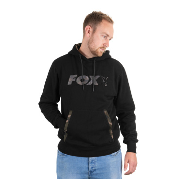 FOX - Mikina black/camo print hoody vel. XXL - VÝPRODEJ