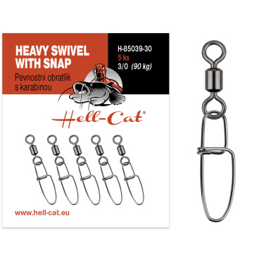 Hell-Cat Pevnostní obratlík s karabinou Heavy Swivel with Snap 5ks|vel.2/0 (70kg)