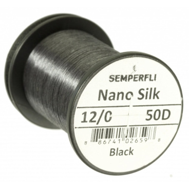 HANÁK - Vazací nit Semperfli Nano Silk 18/0 Černá - 100m