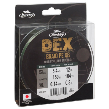 Berkley - Šňůra DEX x8 PE Moss Green - 0,06mm / 5,4kg / 150m - VÝPRODEJ