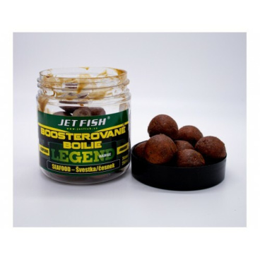 JET FISH - Boosterované boilie LEGEND RANGE 24mm 250ml - seafood / švestka česnek