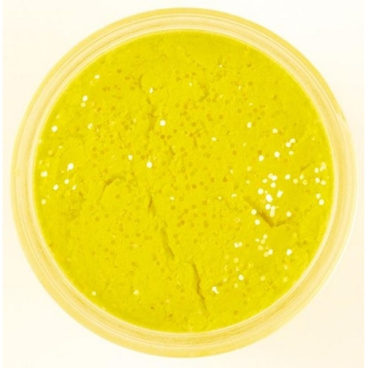 Berkley - Pstruhové těsto PowerBait Natural Scent glitter 50g, Sunshine yellow, Liver