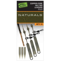 FOX - Montáž Naturals Copper Core Heli Rig Leaders, 75cm, 3ks, 50lb