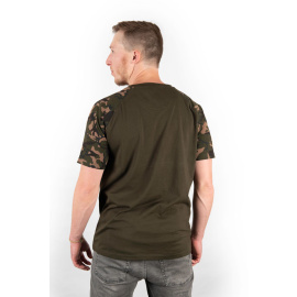 FOX - Tričko Raglan khaki/camo sleeves t shirt vel. XXXL - VÝPRODEJ