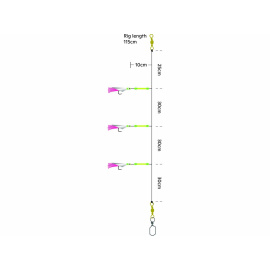 Kinetic - Návazec Sabiki Sun Tail Lightstick rig 115cm 0,70mm vel.4/0