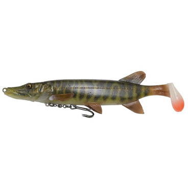 SAVAGE GEAR - Nástraha 4D Pike shad s trojháčkem 20cm 65g Stripped Pike