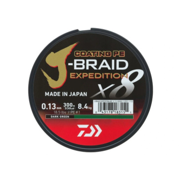 DAIWA - Šňůra J-Braid Expedition X8 Dark Green - 150m