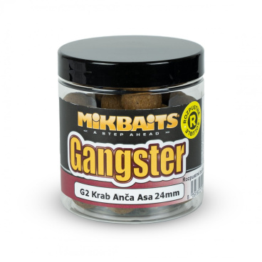 Mikbaits - Rozpustné Boilie Gangster 250ml, 24mm - G2 Krab Ančovička Asa